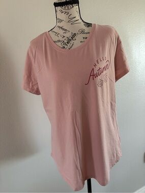 Sonoma Light Pink 'Hello Autumn' Short Sleeve Tee